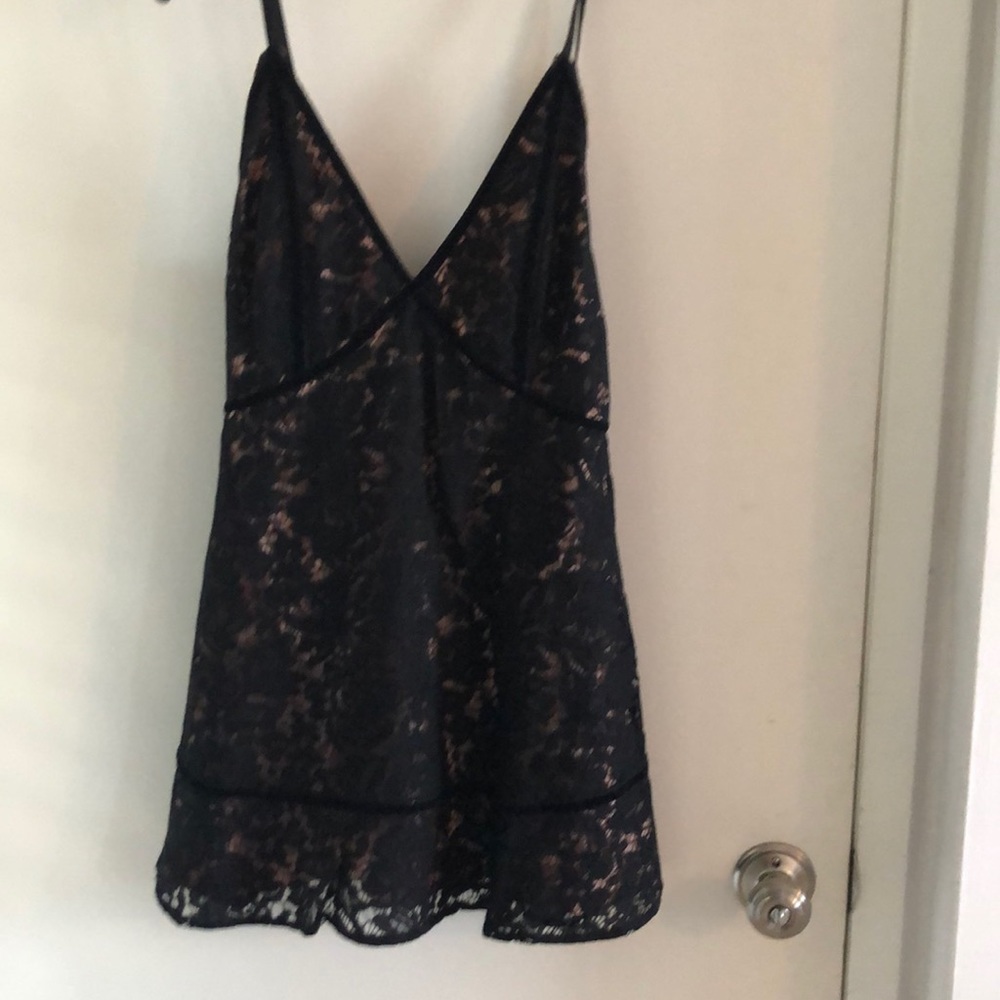 Beautiful black lace Tobi dress w/ velvet accents